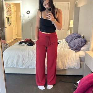 Red Athleta sweatpants